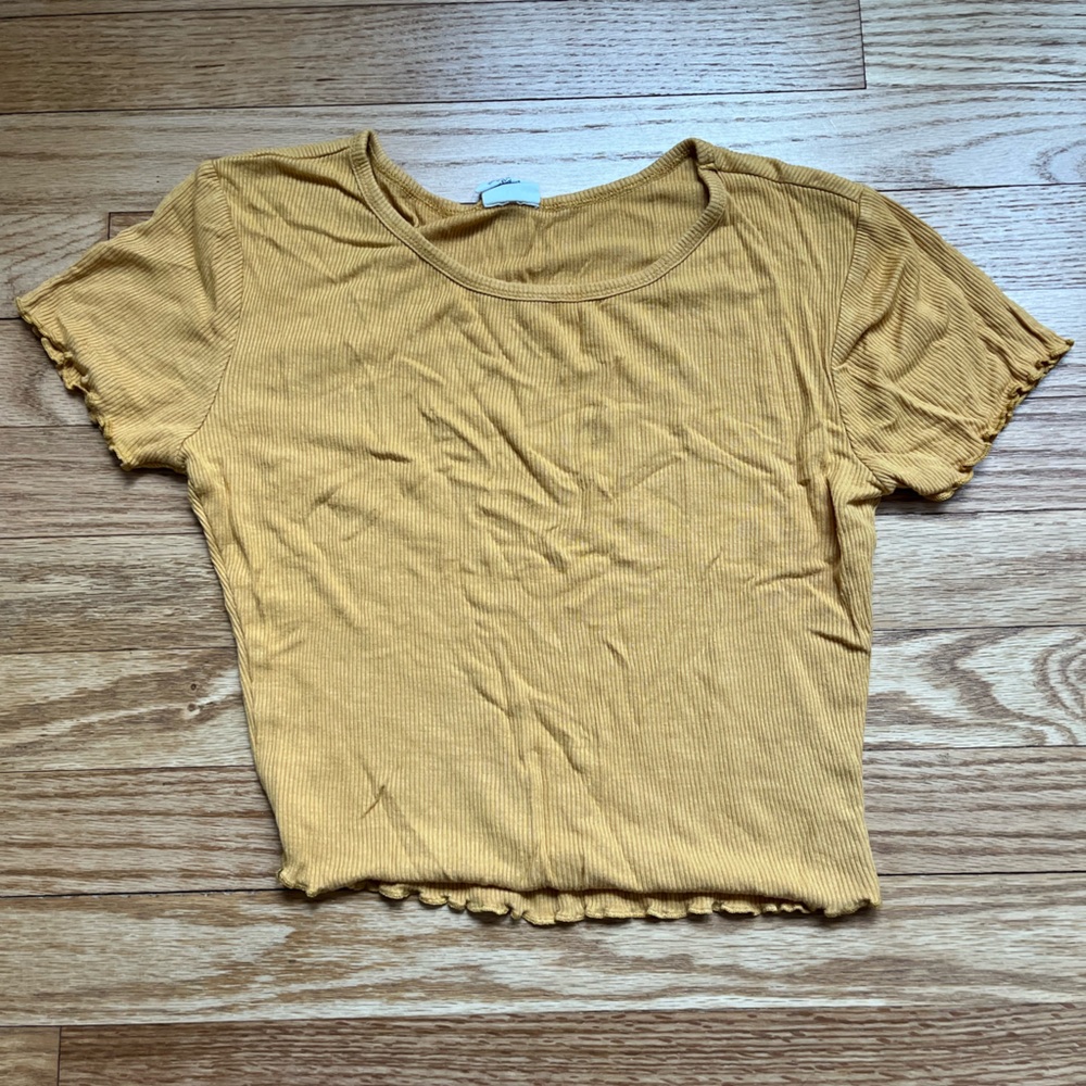 Ribbed Yellow Crop Top